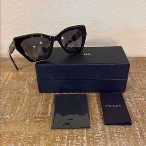 Prada Glossy Black Cat-Eye Sunglasses